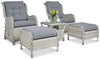 Aiamööbli komplekt Focus Garden Sienna Duo Premium, 2-kohaline, valge/hall
