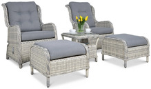 Aiamööbli komplekt Focus Garden Sienna Duo Premium, 2-kohaline, valge/hall