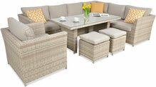 Aiamööbli komplekt Focus Garden Moniz Dining Plus, 7-8 kohta, hõbe/beež