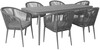 Aiamööblikomplekt Home4you Ecco, K21177, laud ja 6 tooli, hall