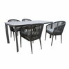Aiamööblikomplekt Home4you Ecco, K211882, laud ja 4 tooli, hall