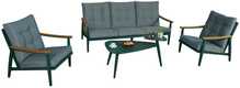 Aiamööblikomplekt Home4you Cavine, 23520, laud, diivan ja 2 tugitooli, 5-kohaline, roheline