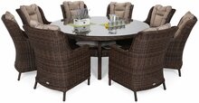 Aiamööbli komplekt Home & Garden Bristol Round Elegant, 180 cm, 8-kohaline, pruun/tumepruun