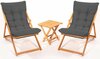 Aiamööblikomplekt Kalune Design MY005, 3-osaline, laud ja toolid, hall/puit