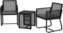 Aiamööblikomplekt Outsunny, 3-osaline, 2 aiatooli ja lauaga, must