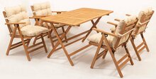 Aiamööbli komplekt Floriane Garden MY009 v2, 4-kohaline, puit/pruunikasbeež