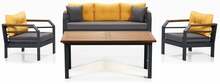 Aiamööbli komplekt Kalune Design Assento, 4-kohaline, kollane/must/hall