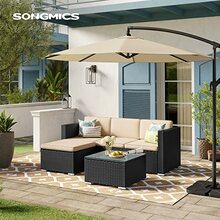 Aiamööbli komplekt Songmics GGF005B03, 5-osaline, must-taupe