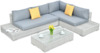 Aiamööbli komplekt Focus Garden Verona Basic, laud ja toolid, 1-4 kohta, valge/helehall