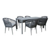 Aiamööblikomplekt Home4you Carves, K21191, laud ja 6 tooli, hall
