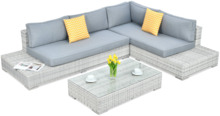 Aiamööbli komplekt Focus Garden Verona Basic, laud ja toolid, 1-4 kohta, valge/helehall