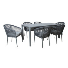 Aiamööblikomplekt Home4you Carves, K21191, laud ja 6 tooli, hall