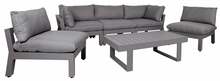 Aiamööblikomplekt Home4you Fluffy, K13793, laud, diivan ja 2 tooli, hall