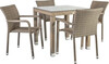 Aiamööblikomplekt Home4you Larache, K21207, laud ja 4 tooli, hall/pruun