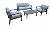 Aiamööblikomplekt Home4you Delgado, 4-osaline, laud, diivan ja 2 tooli, hall