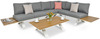 Aiamööbli komplekt Focus Garden Sorrento Wood, 5-kohaline, valge/hall/puit