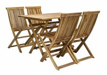 Aiamööblikomplekt Home4you Finlay, laud ja 4 tooli, 13181, 110x75xH72cm, kokkupandav, pruun
