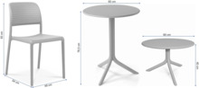 Aiamööbli komplekt Bora Bistrot/Spritz, 2+1, antratsiit/hall