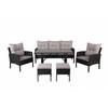 Aiamööbli komplekt Venture Design Knock, laud 120x70 cm, tool 75x60 cm, diivan 158x69 cm, tumb 38x38 cm, must
