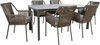 Aiamööblikomplekt Home4you Andros, K21189, laud ja 6 tooli, hall/pruun