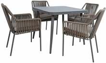 Aiamööblikomplekt Home4you Andros, K21188, laud ja 4 tooli, hall/pruun