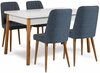 Söögitoakomplekt Kalune Design Costa 1048 - 1 AB, laud ja 4 tooli, valge/mänd/tumesinine