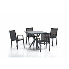 Aiamööbli komplekt Hanah Home Samara, must, 4-kohaline