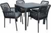 Aiamööblikomplekt Home4you Carves, K211902, laud ja 4 tooli, tumehall