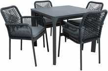 Aiamööblikomplekt Home4you Carves, K211902, laud ja 4 tooli, tumehall