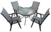 Aiamööbli komplekt BESK Garden Set, 9105870, laud ja 4 tooli, must/hall