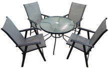 Aiamööbli komplekt BESK Garden Set, 9105870, laud ja 4 tooli, must/hall