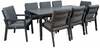 Aiamööblikomplekt Home4you Tomson, K25164, laud ja 8 tooli, hall/tumehall