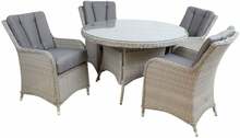 Aiamööblikomplekt Home4you Ascot, K25222, laud ja 4 tooli, hall