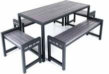 Aiamööbli komplekt DM Grill Garden 4, 6-kohaline, must/hall