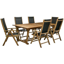 Aiamööblikomplekt Home4you Future, K27821, laud ja 6 tooli, pruun