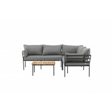 Aiamööbli komplekt Venture Home Penh, nurgadiivan, 195x125 cm, must