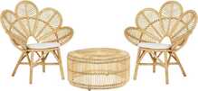 Aiamööblikomplekt Beliani Rattan Bistro, 247043, 2 tooli ja 1 laud, beež