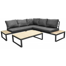 Aiamööbli komplekt Venture Design Panama, nurgadiivan, 225x225 cm, must