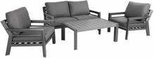 Aiamööblikomplekt Home4you Tomson, laud, diivan ja 2 tooli, 13707, hall