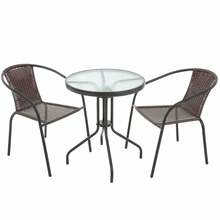Aiamööbli komplekt Patio Bistro, 2-kohaline, tumepruun/must