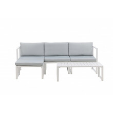Aiamööbli komplekt Venture Home Salvador, laud 103x55 cm, diivan 200x70 cm, valge