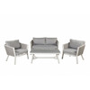 Aiamööbli komplekt Venture Home Virya, laud 120x55 cm, diivan 77x72 cm, valge
