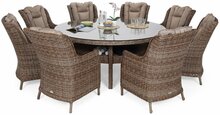 Aiamööbli komplekt Home & Garden Bristol Round Elegant, 180 cm, 8 kohta, pruun/helepruun
