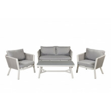 Aiamööbli komplekt Venture Home Virya, laud 120x55 cm, diivan 77x72 cm, valge