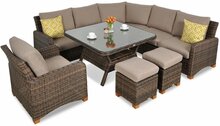 Aiamööbli komplekt FOCUS GARDEN Toledo Dining, 9-kohaline, pruun