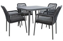 Aiamööblikomplekt Home4you Hela, K211883, laud ja 4 tooli, hall