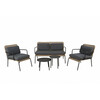 Aiamööbli komplekt Venture Design Paola, D:87 K:78 L:122 cm, must