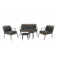 Aiamööbli komplekt Venture Design Paola, D:87 K:78 L:122 cm, must