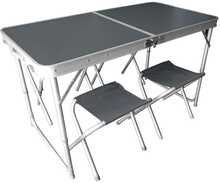 Aiamööblikomplekt Patio, 5-osaline, kokkupandav, hall
