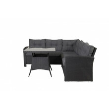 Aiamööbli komplekt Venture Home Watford, nurgadiivan, 197x197 cm, must